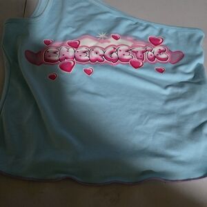 SHEIN Blue One-Shoulder Crop Top